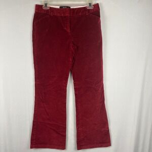 Vtg Y2K BODY by Victoria Red Velvet The Christie Fit Flare Pants Wms 4 VS EUC